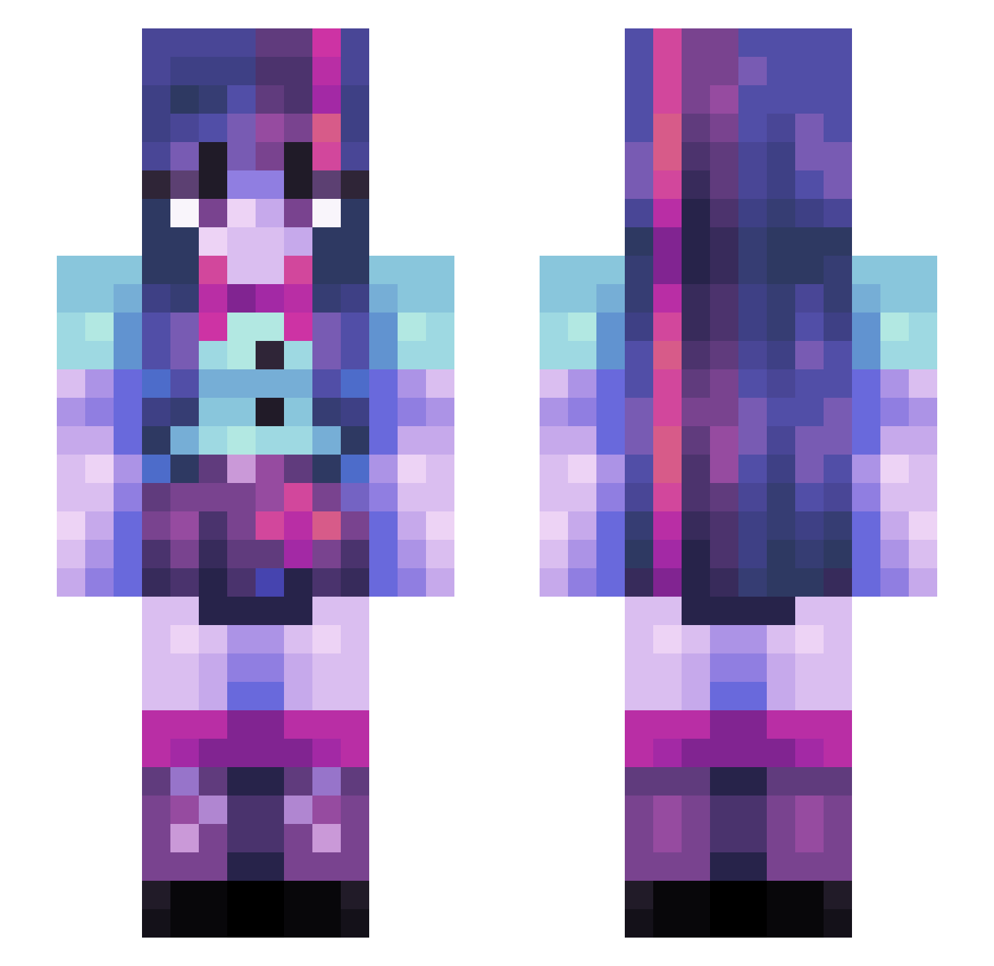 Charifa Minecraft skin, front and back view