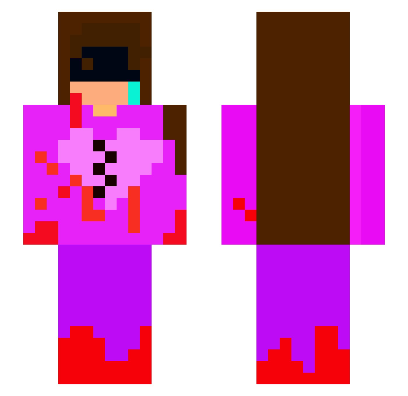 TheShadowRaven0 Minecraft skin, front and back view