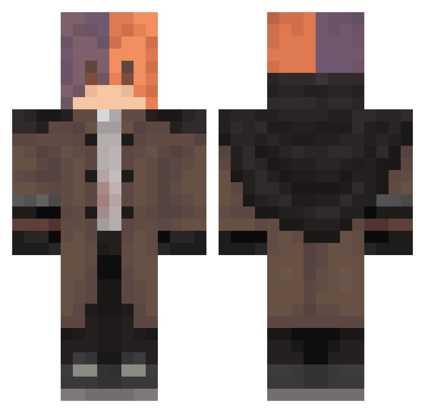 Taphl0k Minecraft skin, front and back view