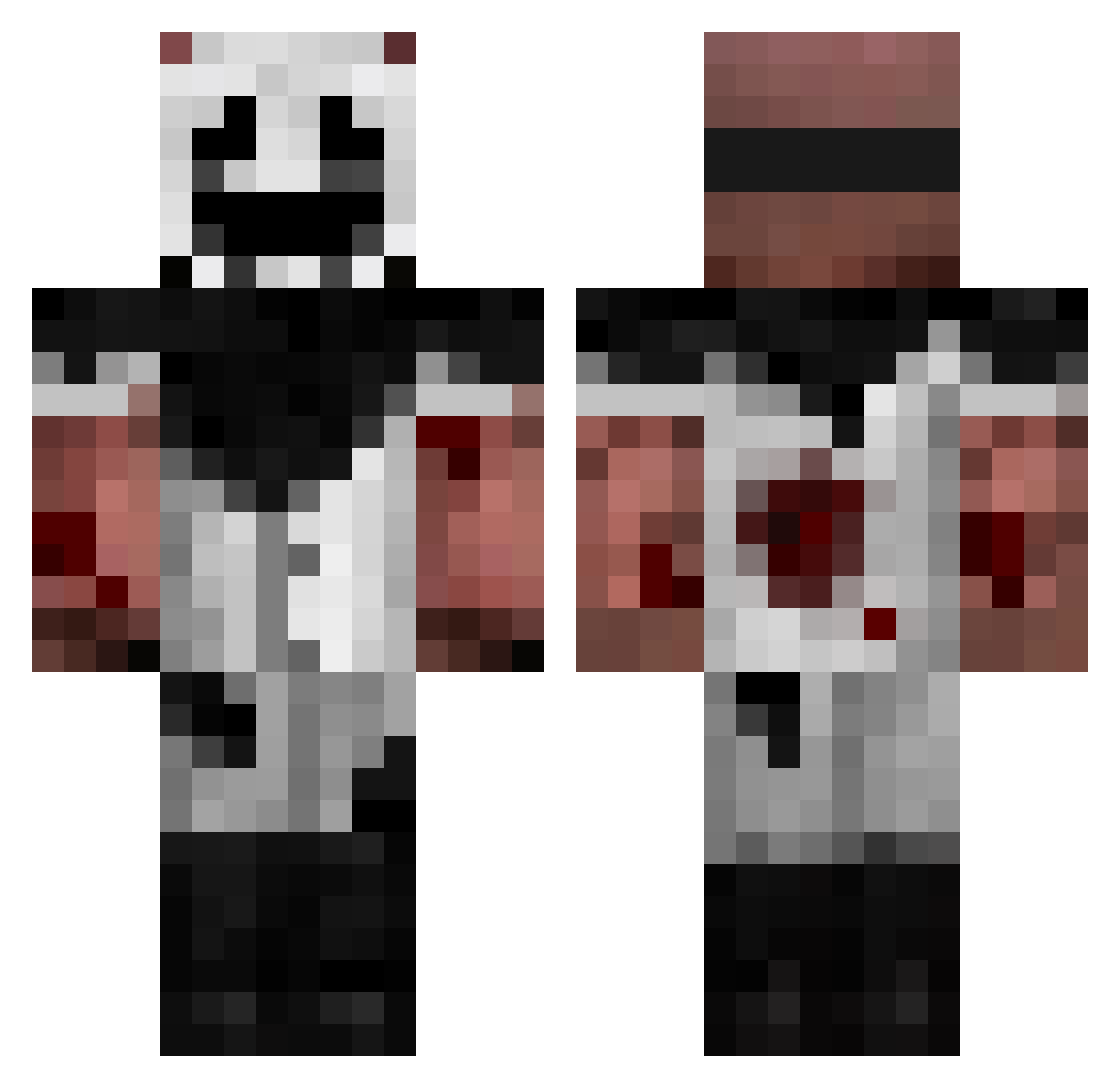 Duge10111 Minecraft skin, front and back view