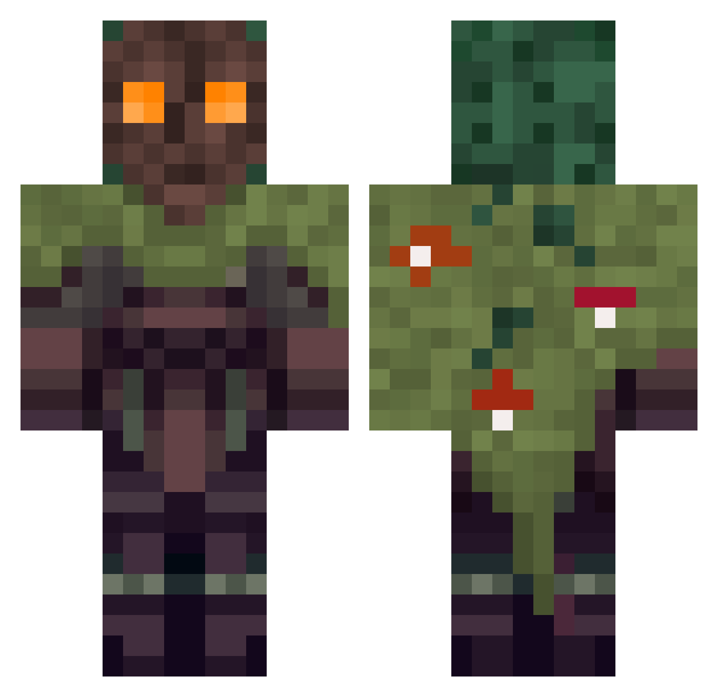 TheRaytown Minecraft skin, front and back view