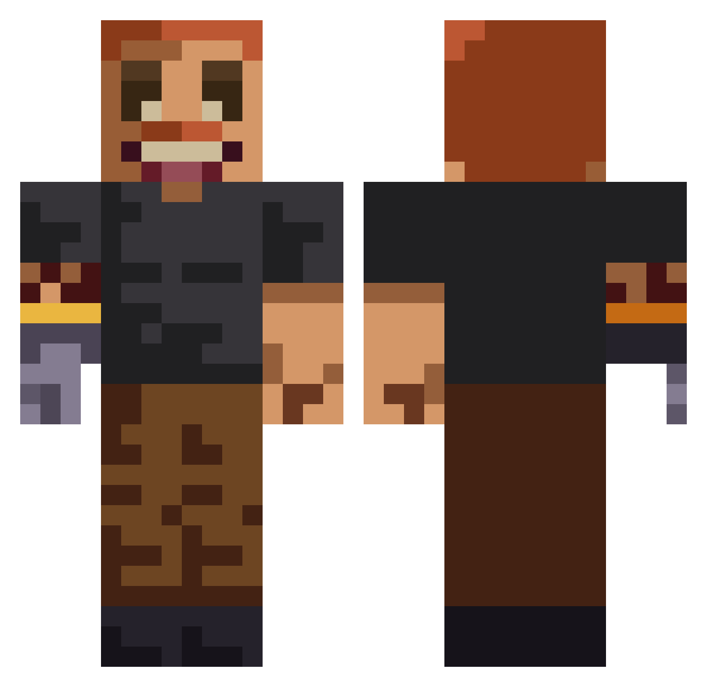2high313 Minecraft skin, front and back view