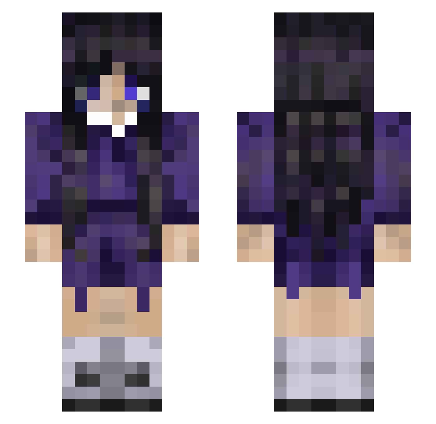 Laqt Minecraft skin, front and back view