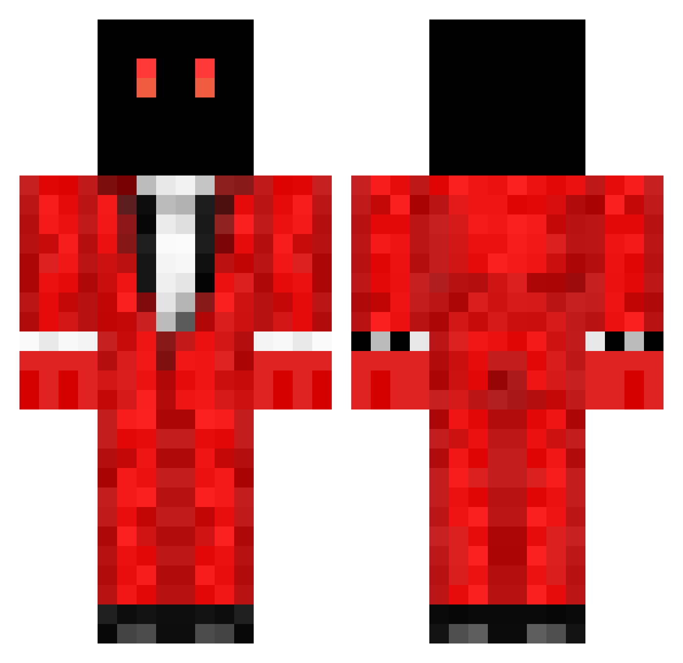 TKchange Minecraft skin, front and back view