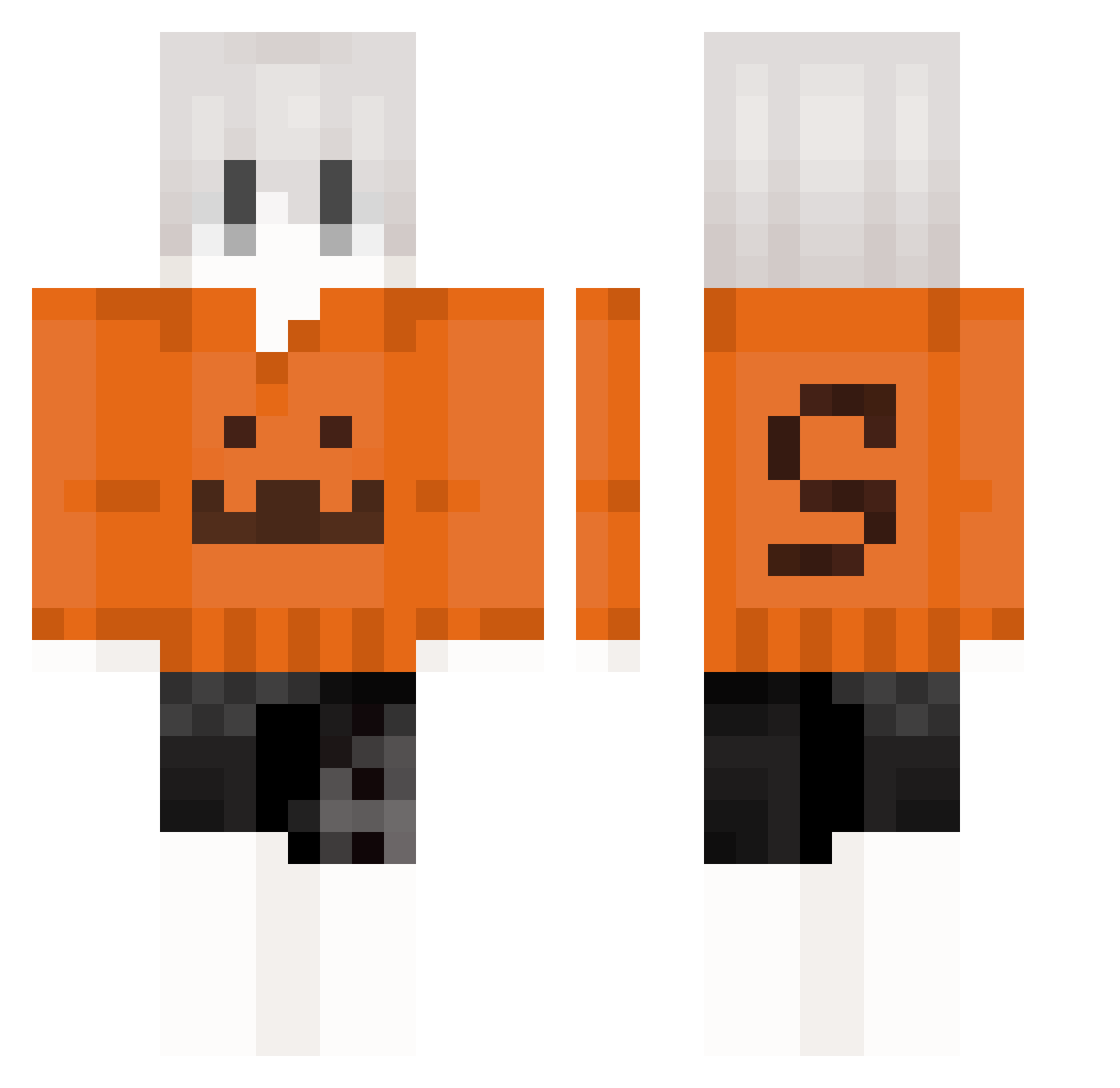 zWancra Minecraft skin, front and back view