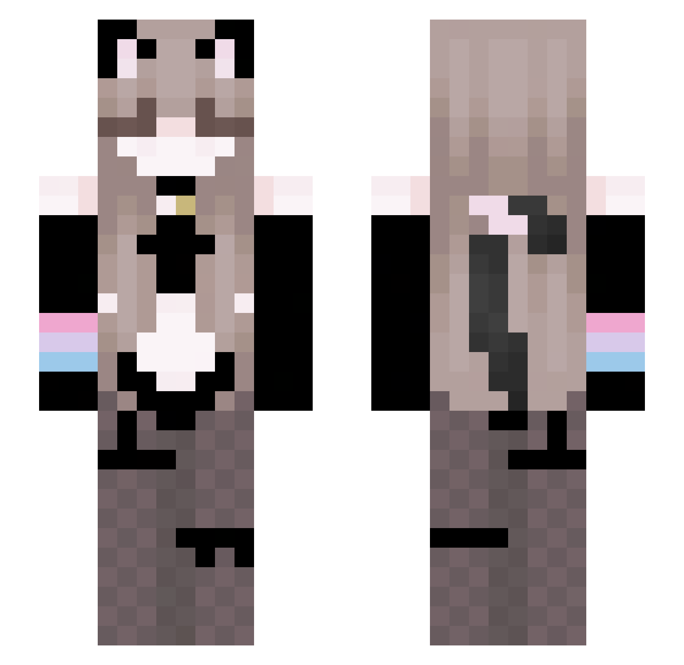 ambermurito33 Minecraft skin, front and back view