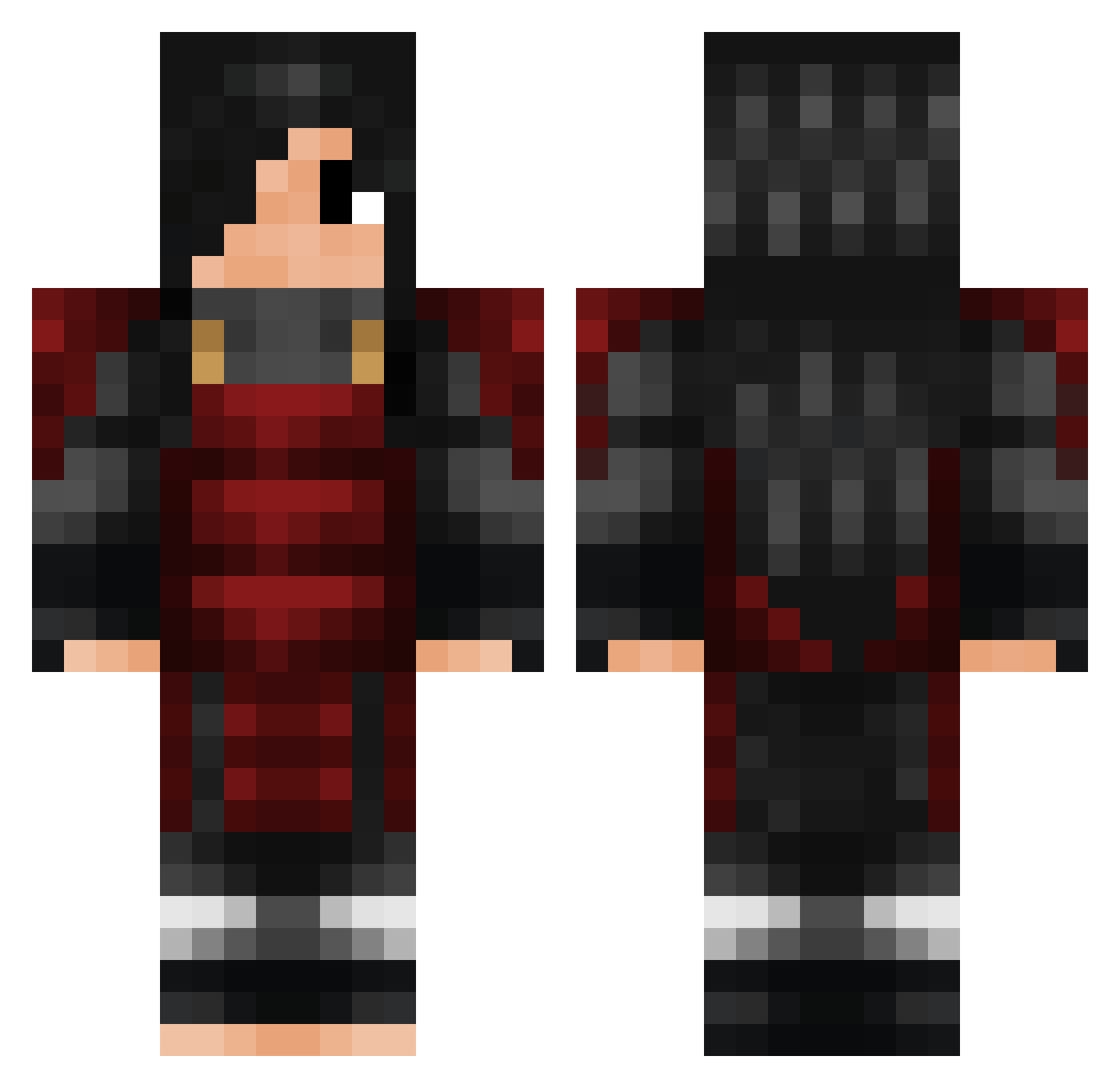 lowfia Minecraft skin, front and back view