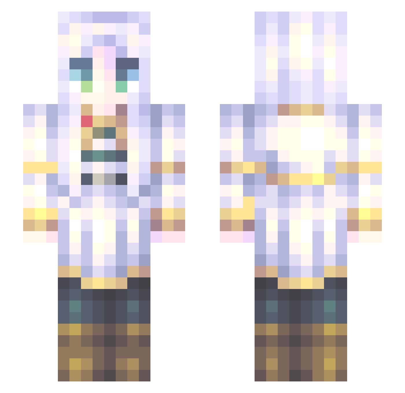 BadClem Minecraft skin, front and back view