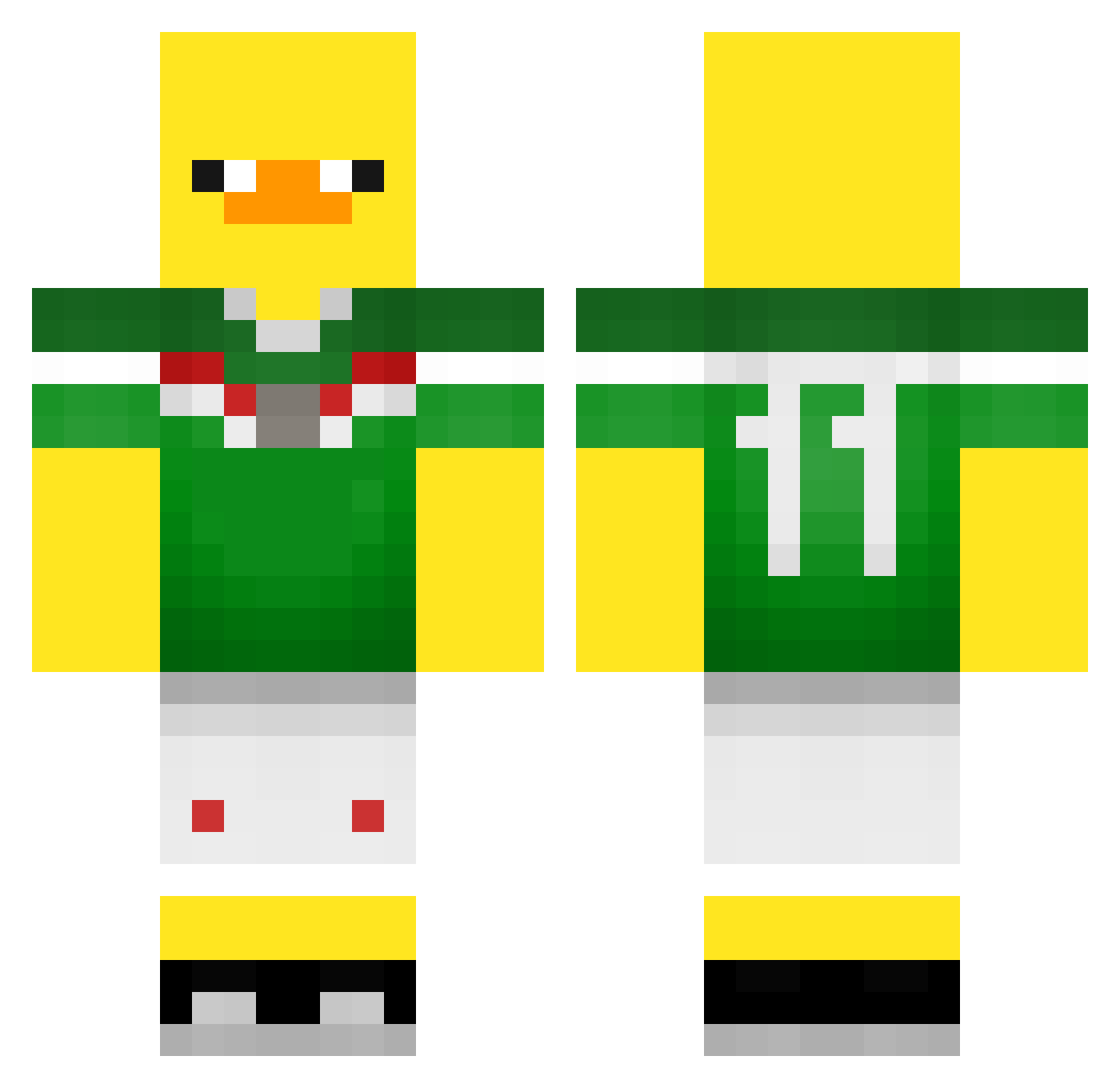 CIPato Minecraft skin, front and back view