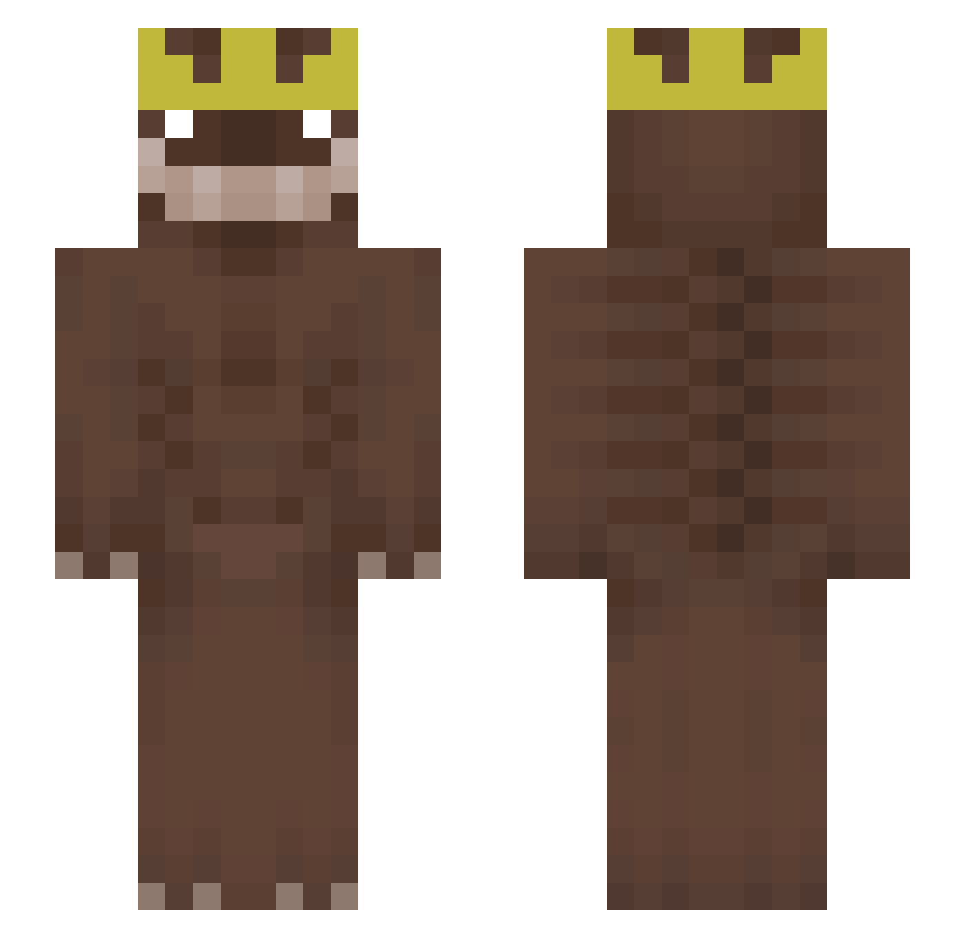CMitts Minecraft skin, front and back view