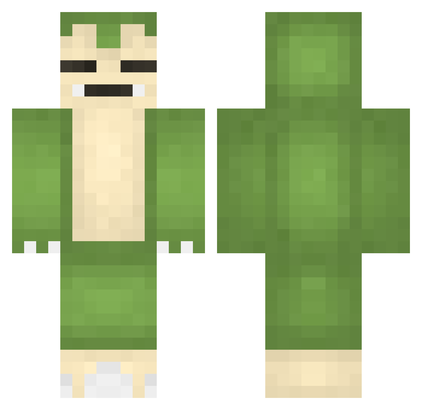 Mrpankek Minecraft skin, front and back view