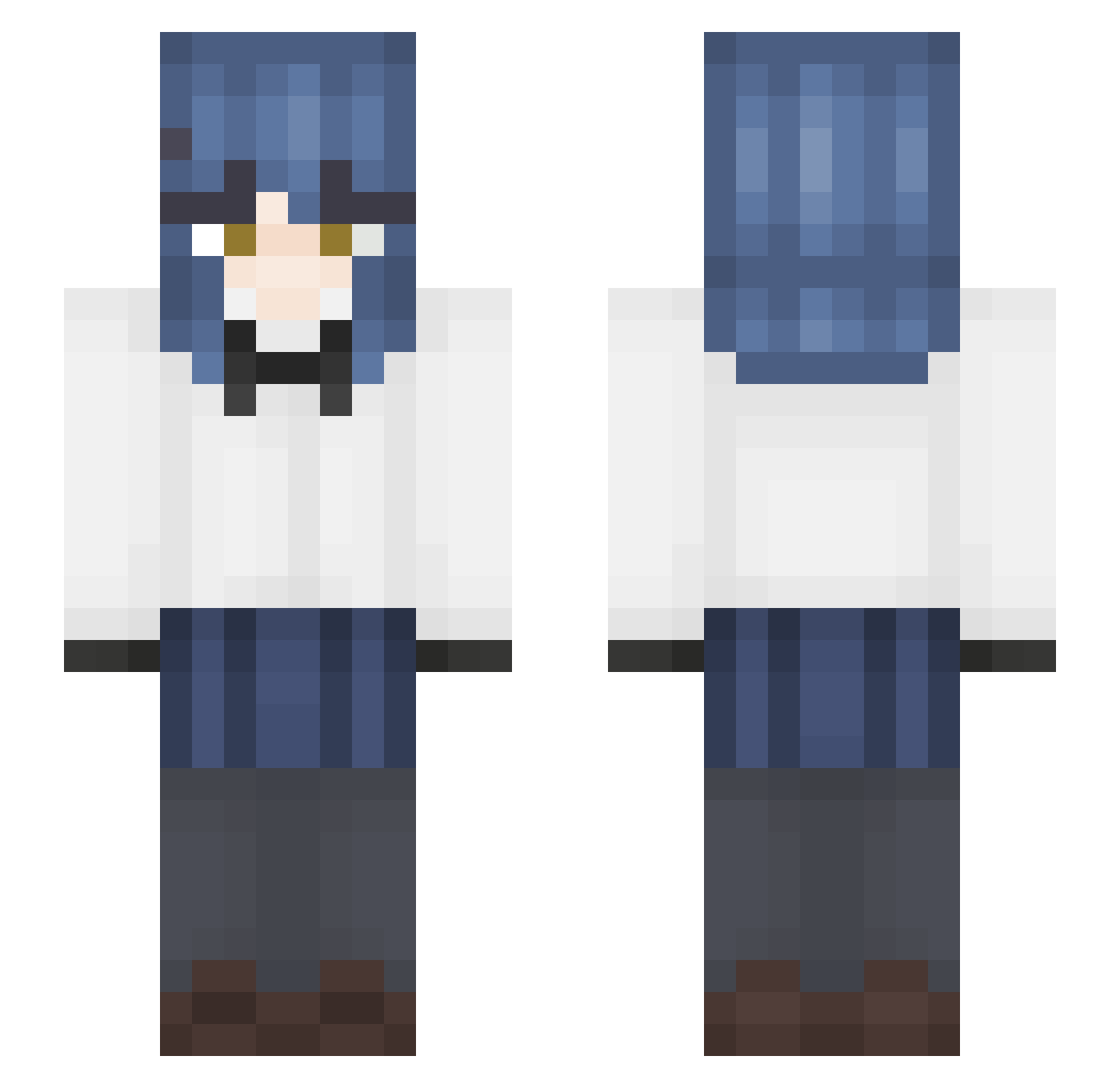 y24n Minecraft skin, front and back view
