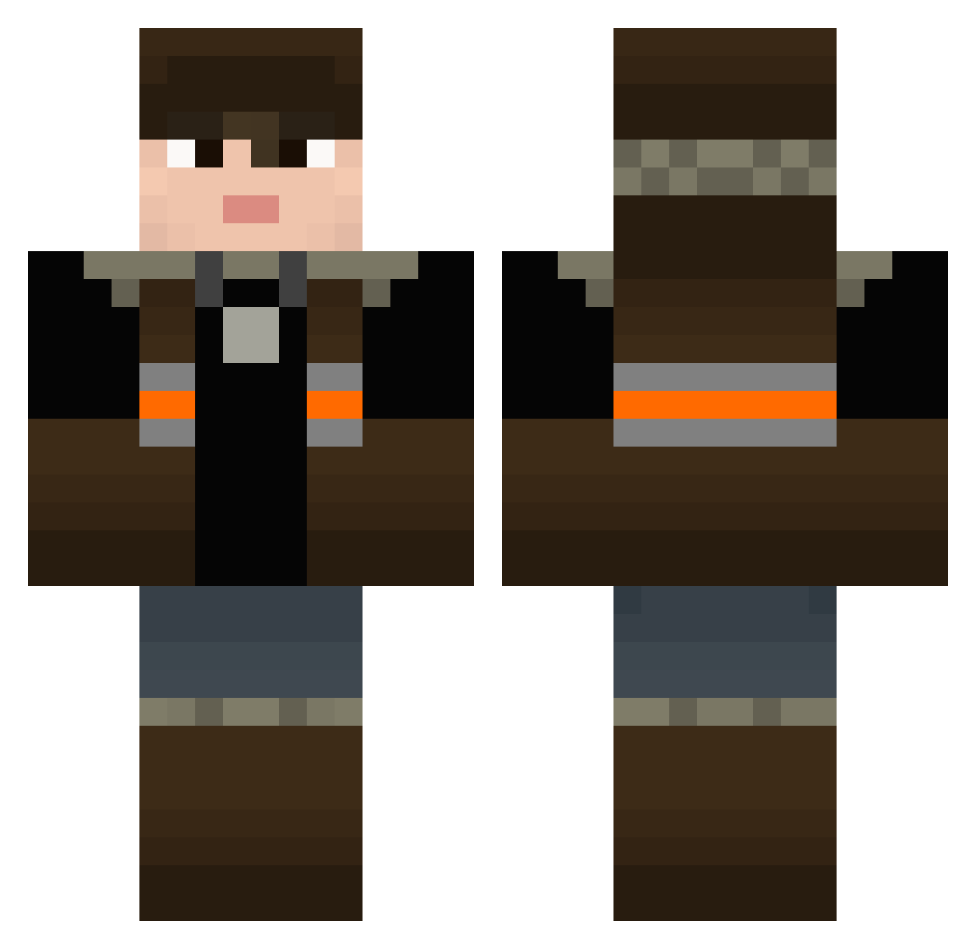 TwinMates Minecraft skin, front and back view