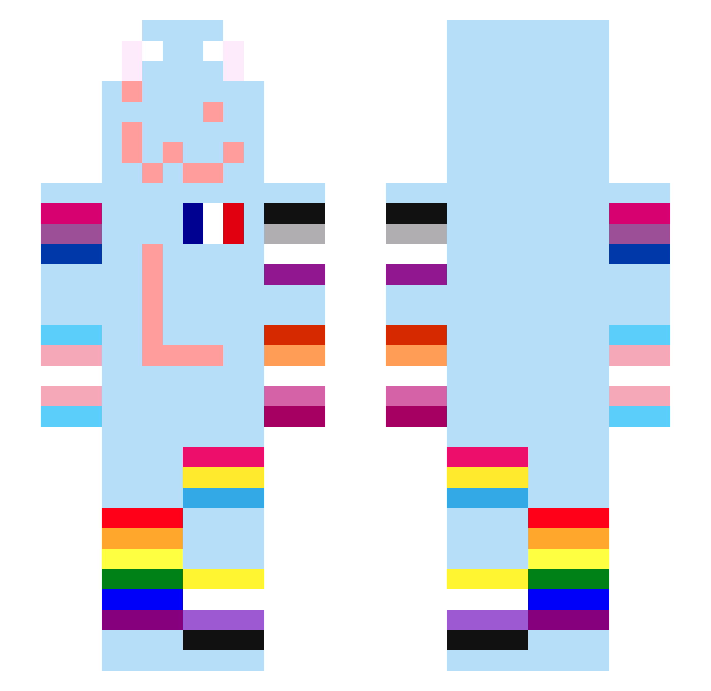 YvanDuchittxD Minecraft skin, front and back view