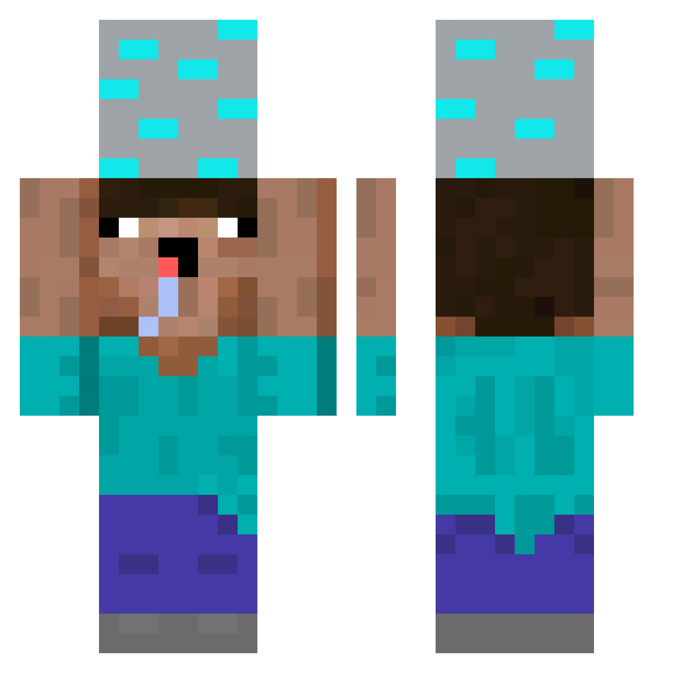 AlejandroDjango Minecraft skin, front and back view
