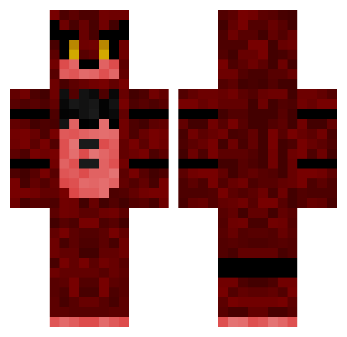 deadlydeg Minecraft skin, front and back view