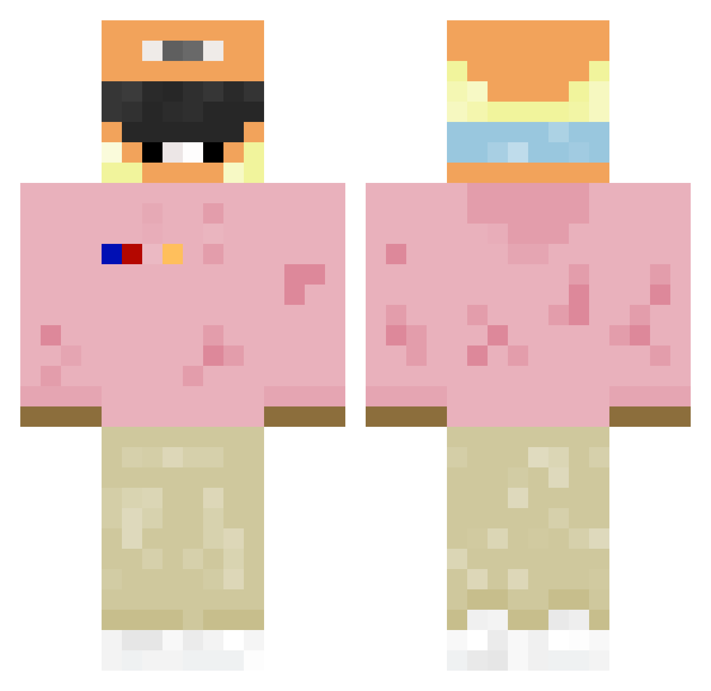 FlyHighDimi Minecraft skin, front and back view
