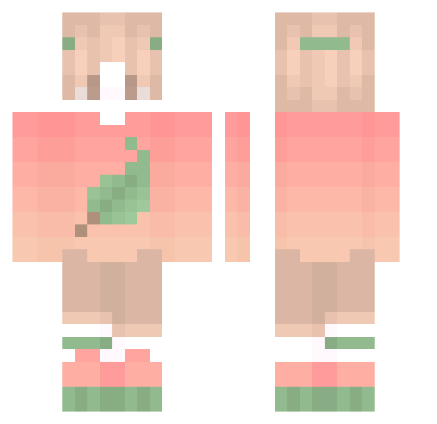 Koulder Minecraft skin, front and back view