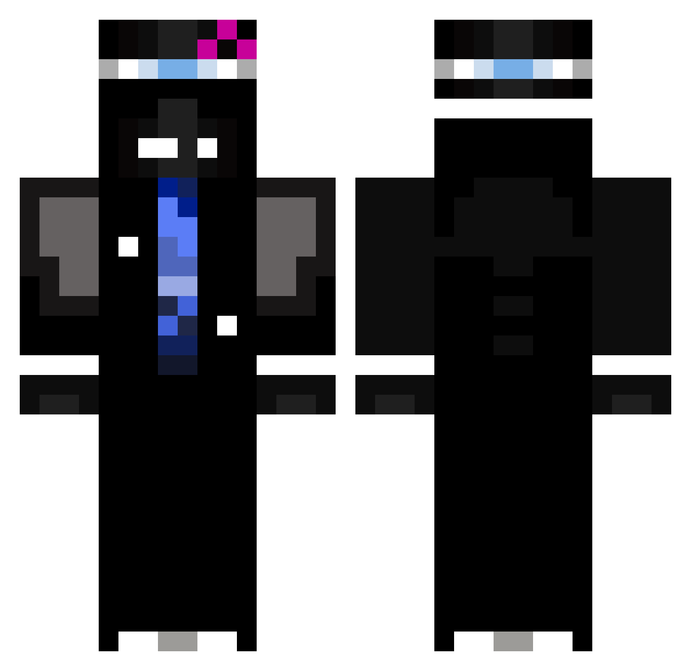 miguelitoBW Minecraft skin, front and back view