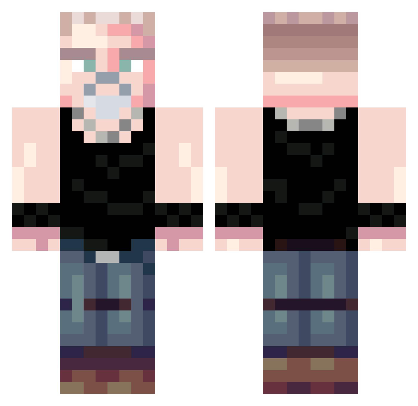 Vortexx909 Minecraft skin, front and back view