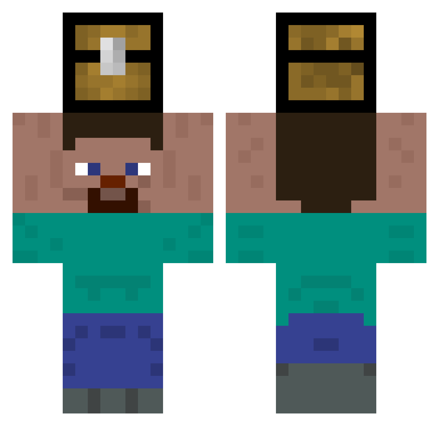 SupremoJI Minecraft skin, front and back view