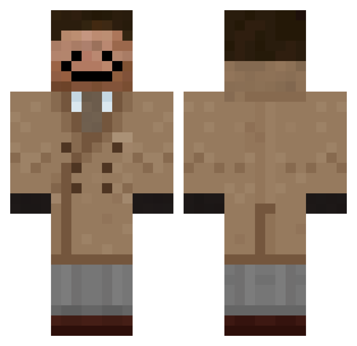 Nakitsi Minecraft skin, front and back view