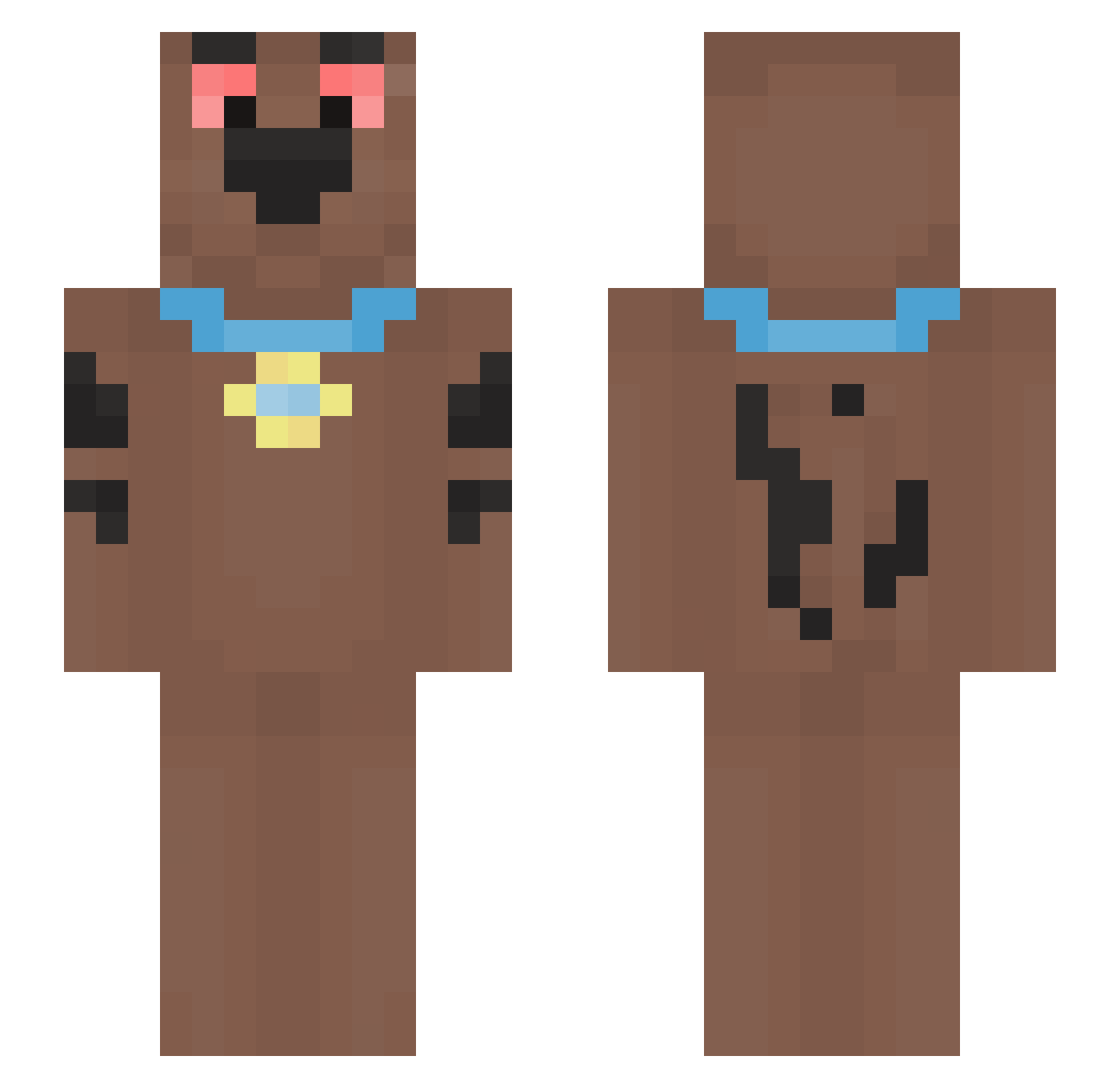 Batwomen Minecraft skin, front and back view
