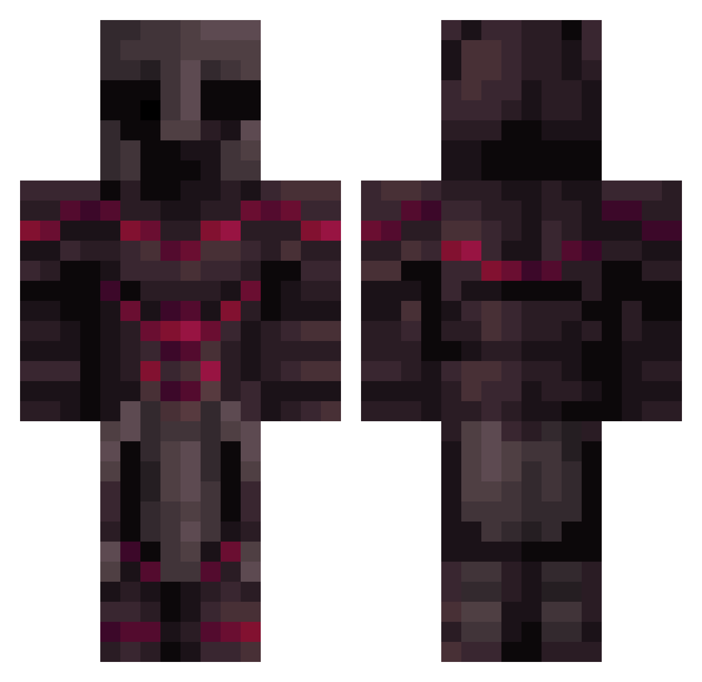 qzzDX9 Minecraft skin, front and back view