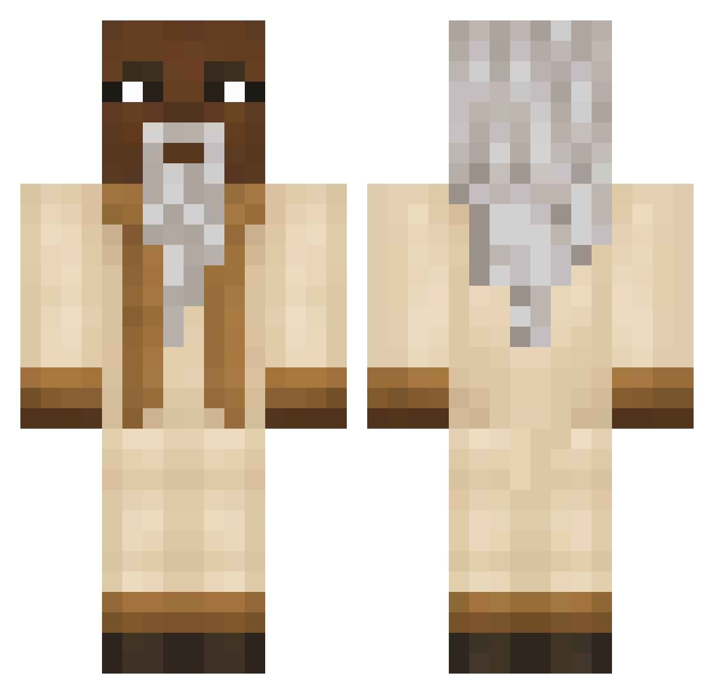 TuffPerson1010 Minecraft skin, front and back view