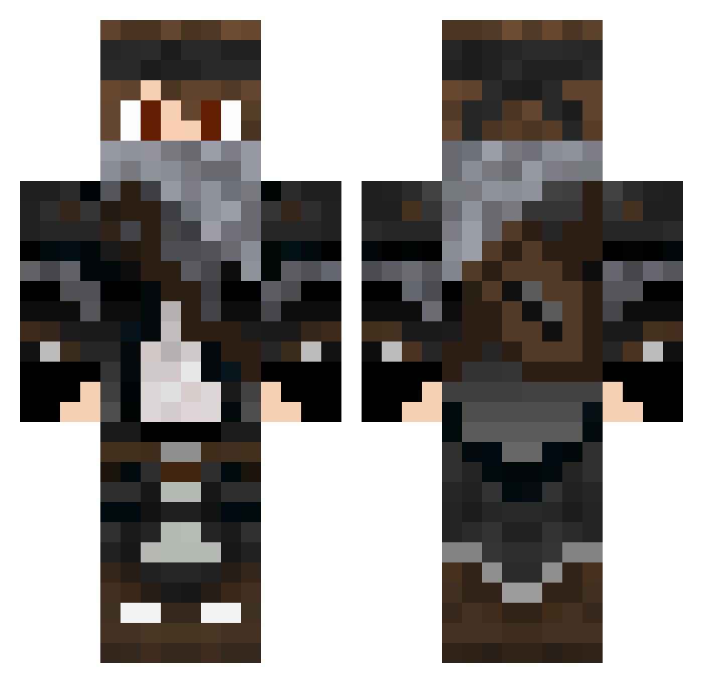 Atlas199 Minecraft skin, front and back view