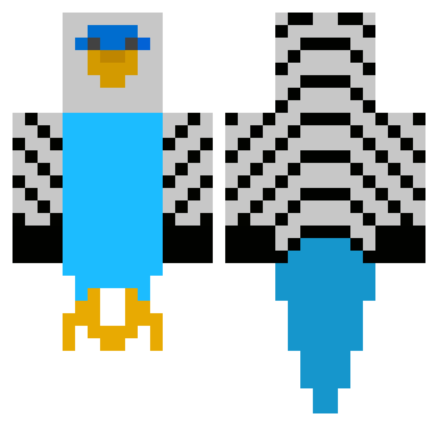 Vspec773 Minecraft skin, front and back view