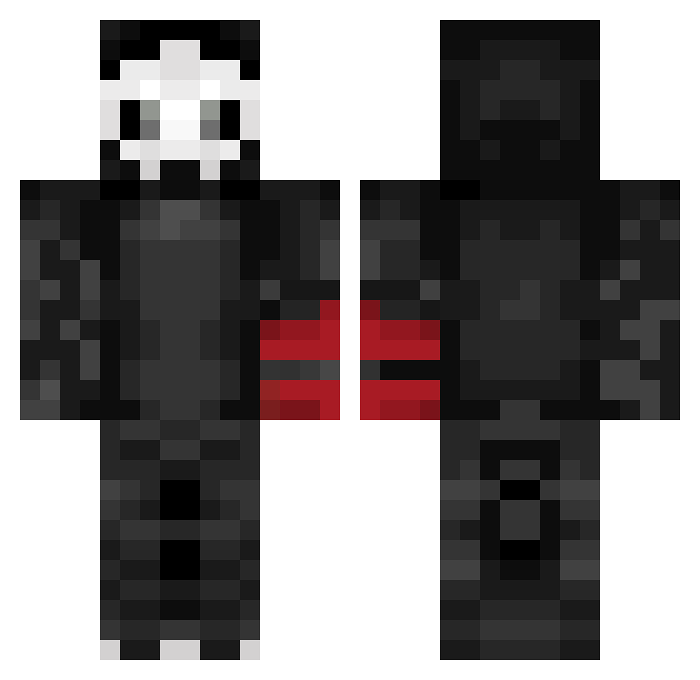 GrandonOne Minecraft skin, front and back view