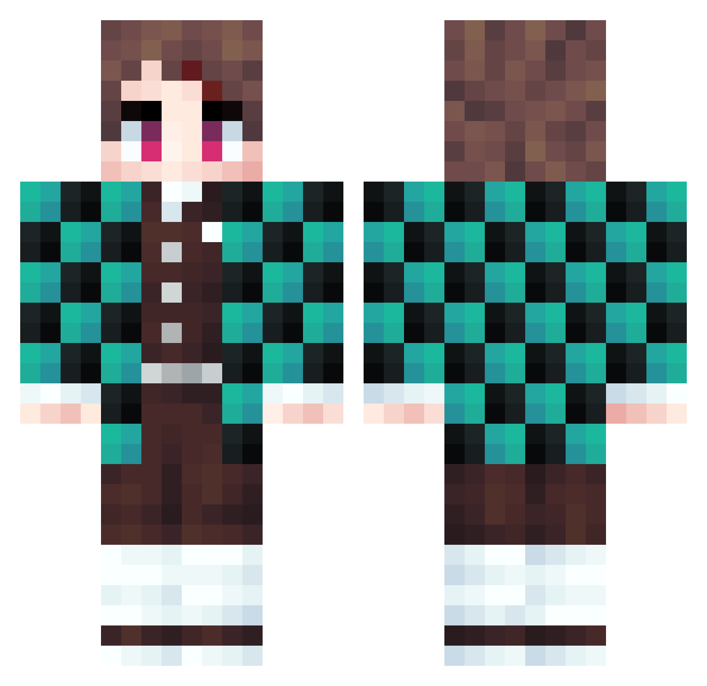 Iftime Minecraft skin, front and back view