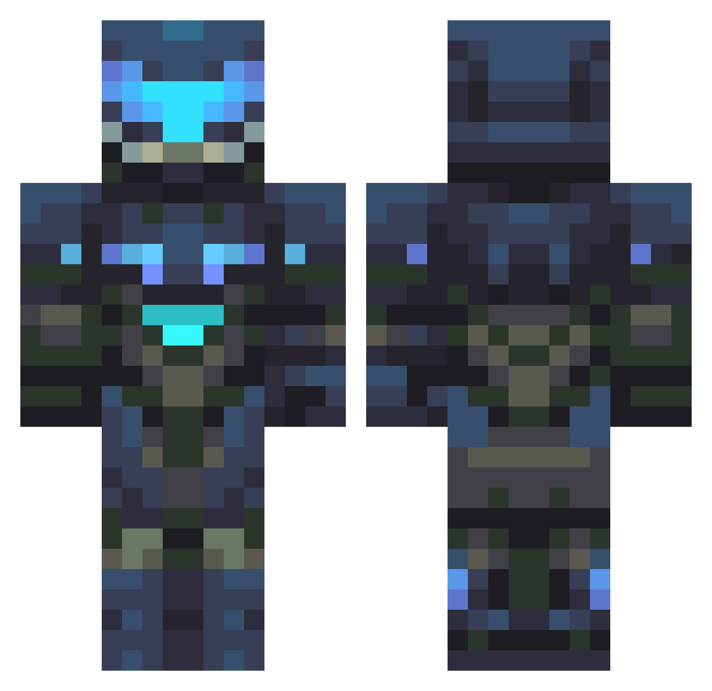 Incomprehens1ble Minecraft skin, front and back view