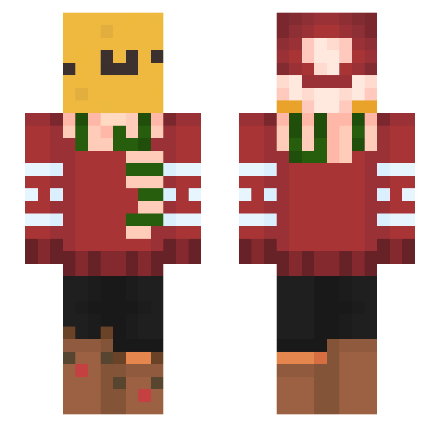 Moontye Minecraft skin, front and back view