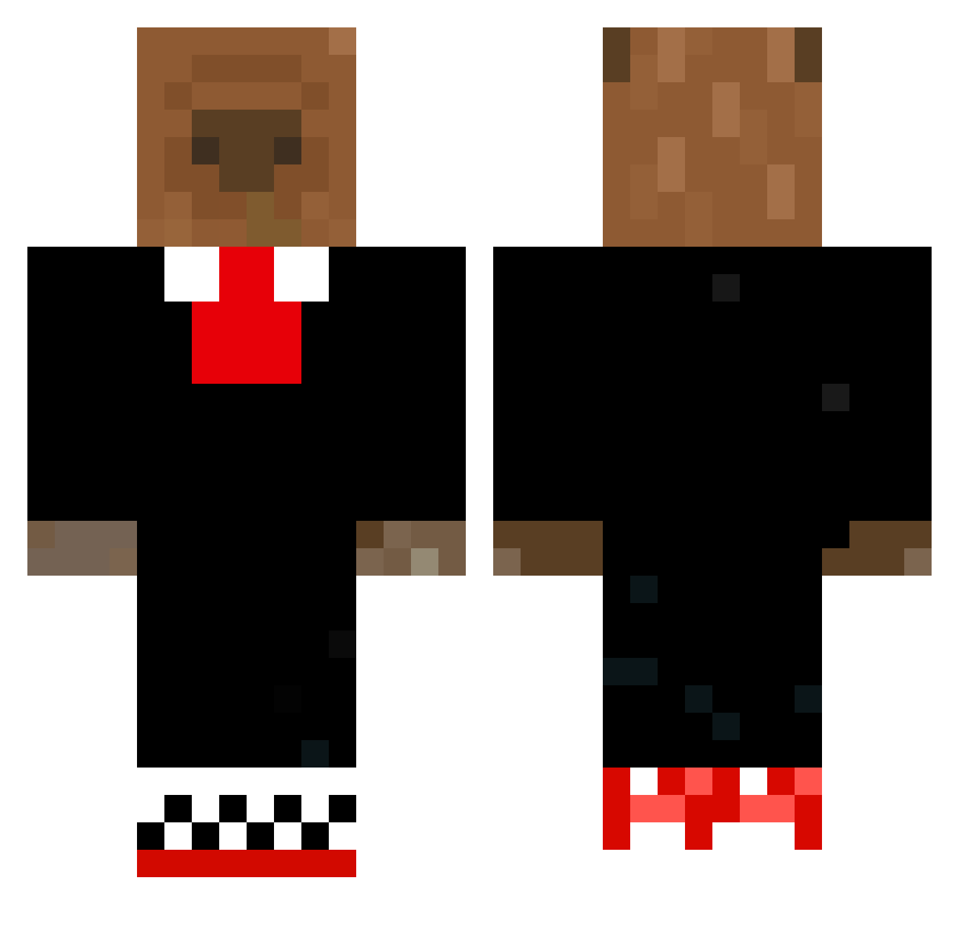 biramosaurus Minecraft skin, front and back view