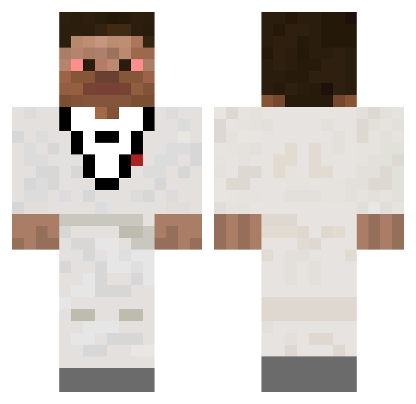 kasisX Minecraft skin, front and back view