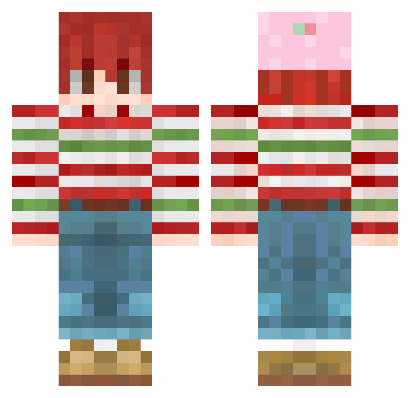 haxftones Minecraft skin, front and back view