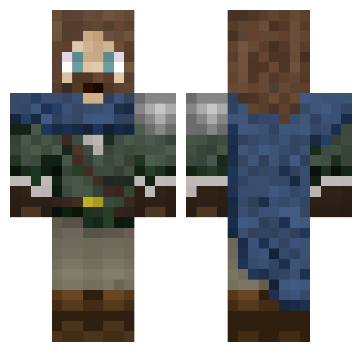 UltraDeca Minecraft skin, front and back view