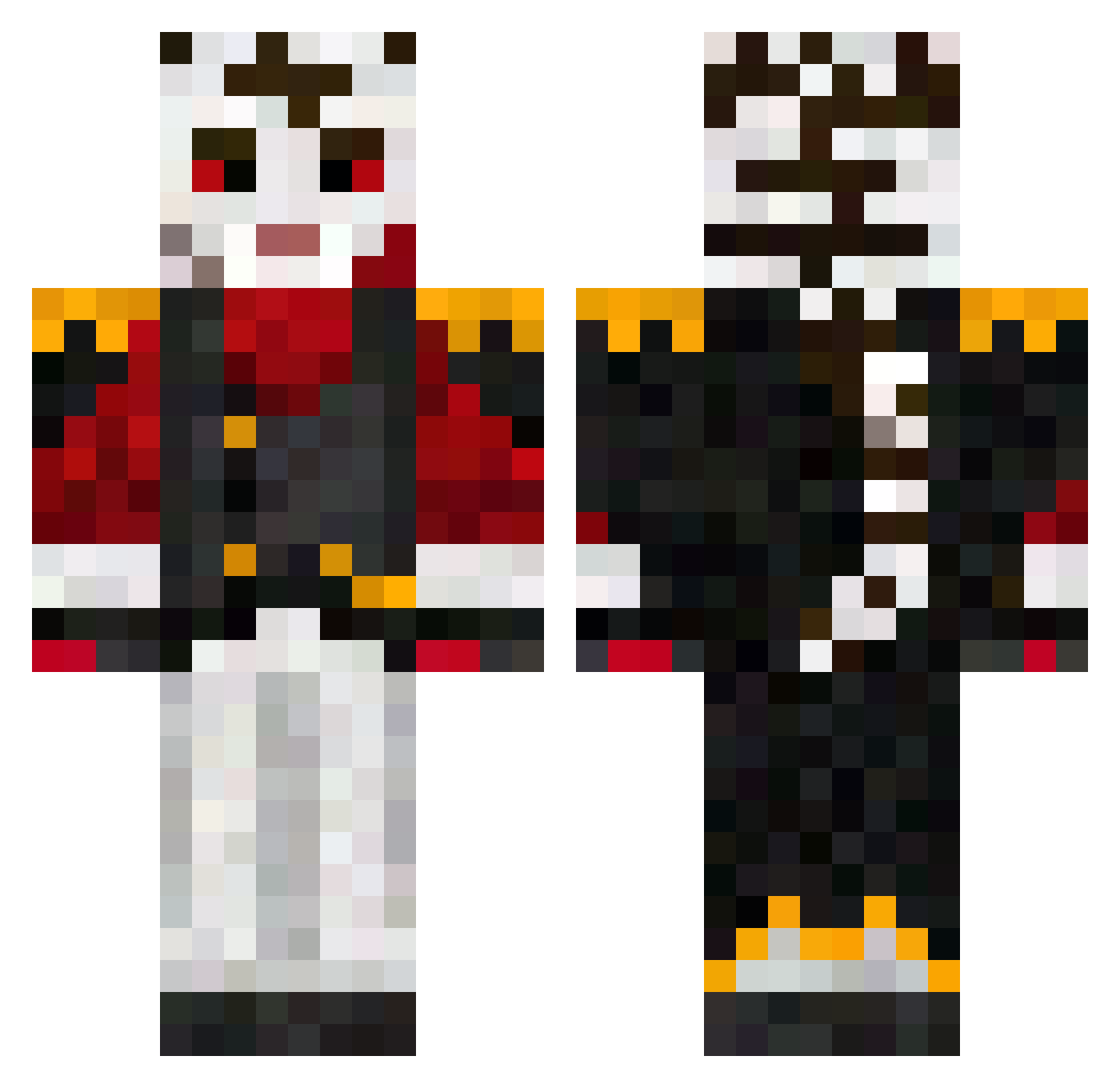 TheRealVitya Minecraft skin, front and back view