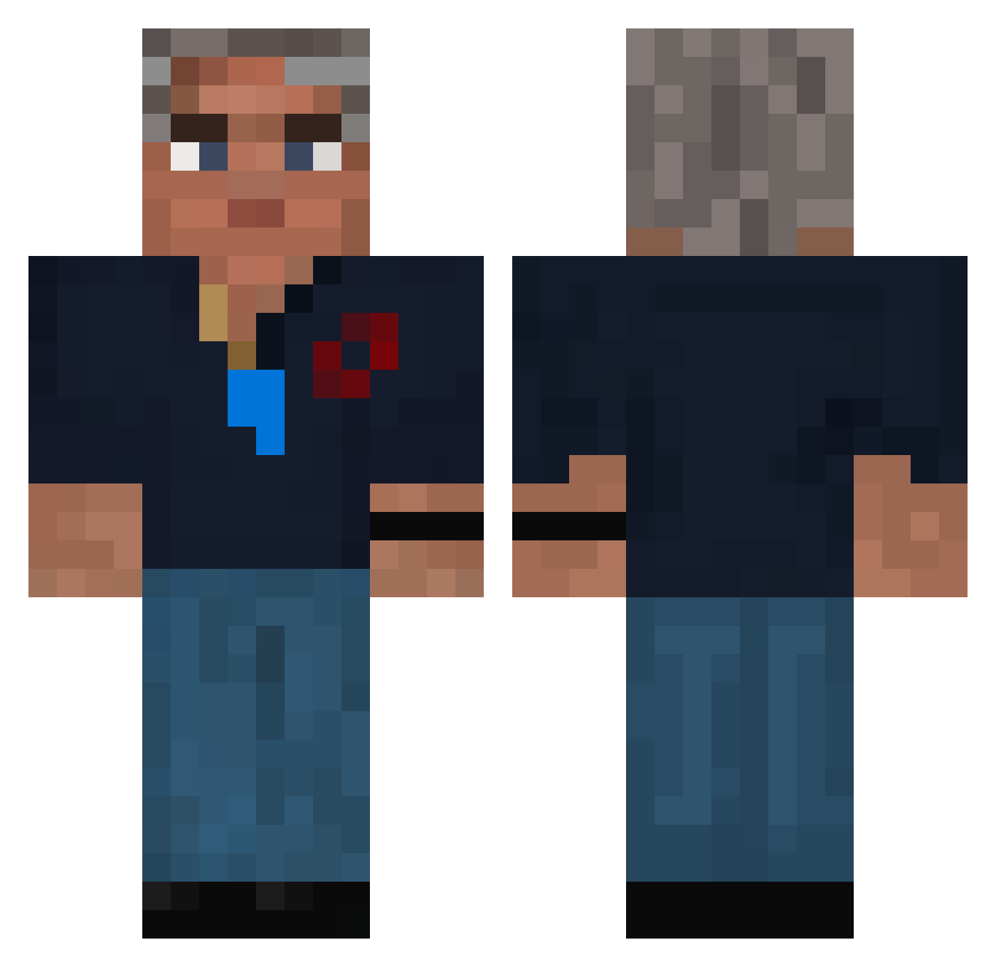 f1ickie Minecraft skin, front and back view