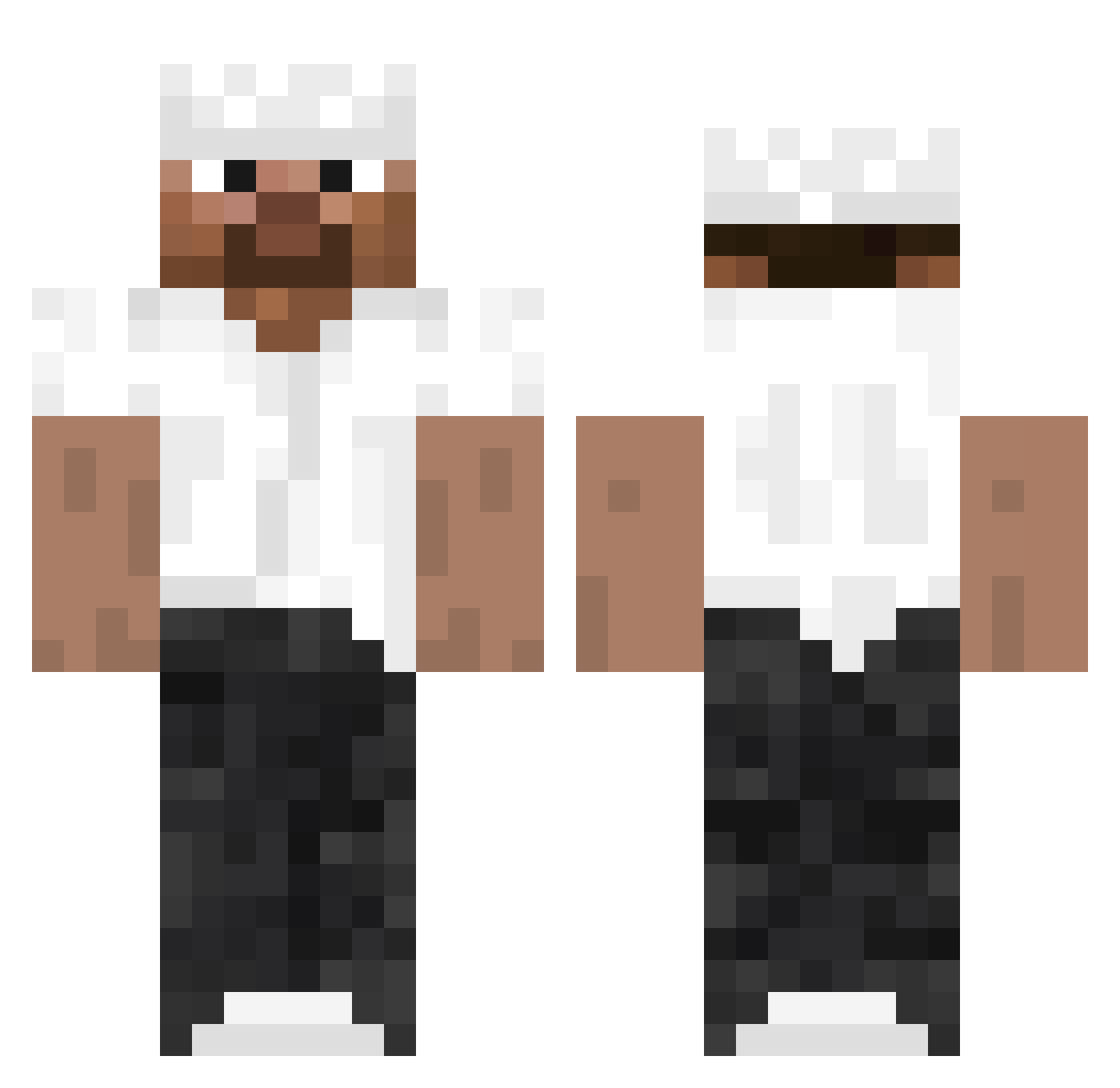 percwizard Minecraft skin, front and back view