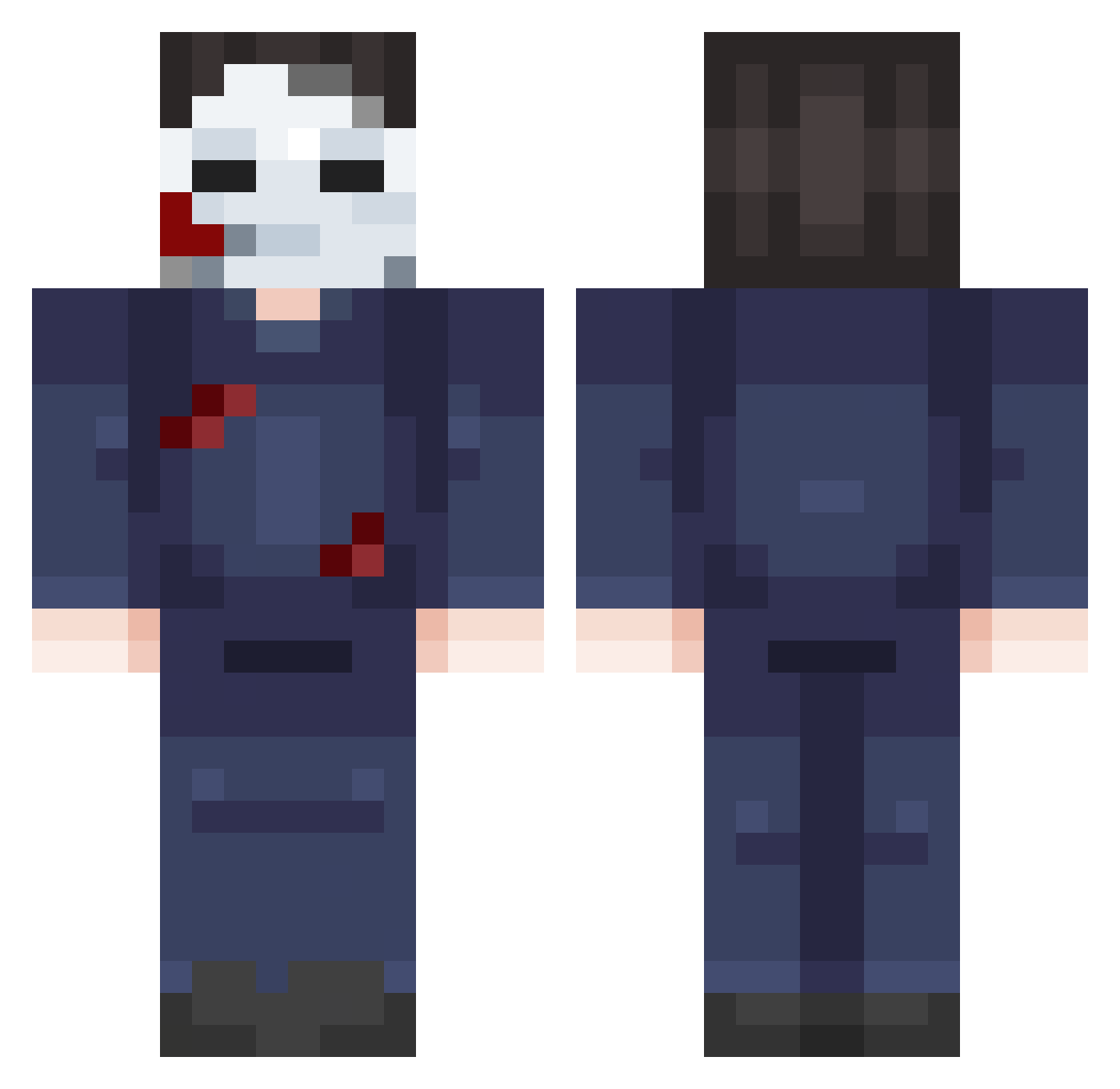sqvb Minecraft skin, front and back view