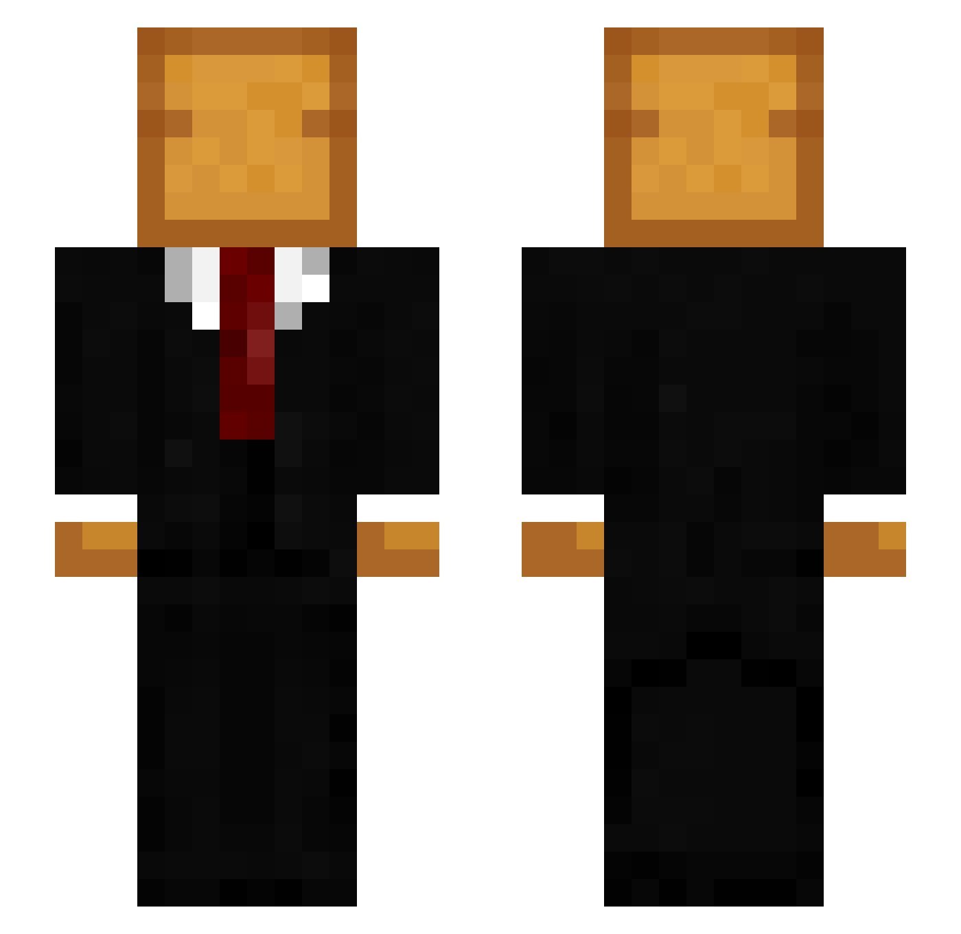 Eggbeni Minecraft skin, front and back view