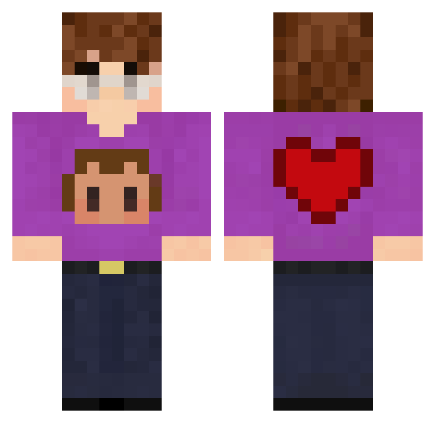 LargeGooeyPickle Minecraft skin, front and back view