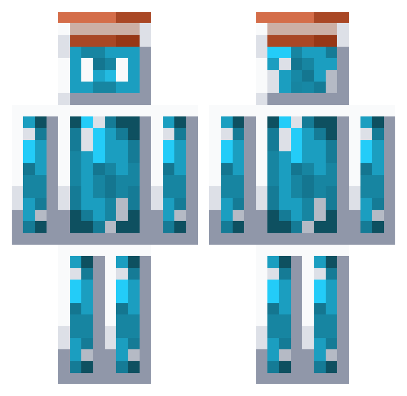 plastic_bottles Minecraft skin, front and back view