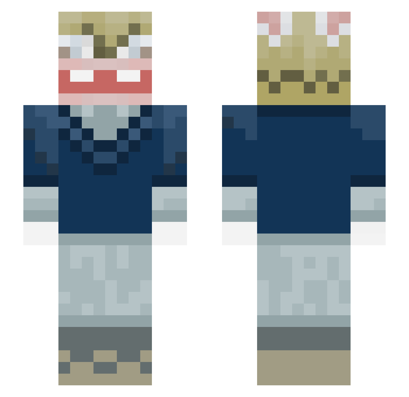 Buddi_b01 Minecraft skin, front and back view