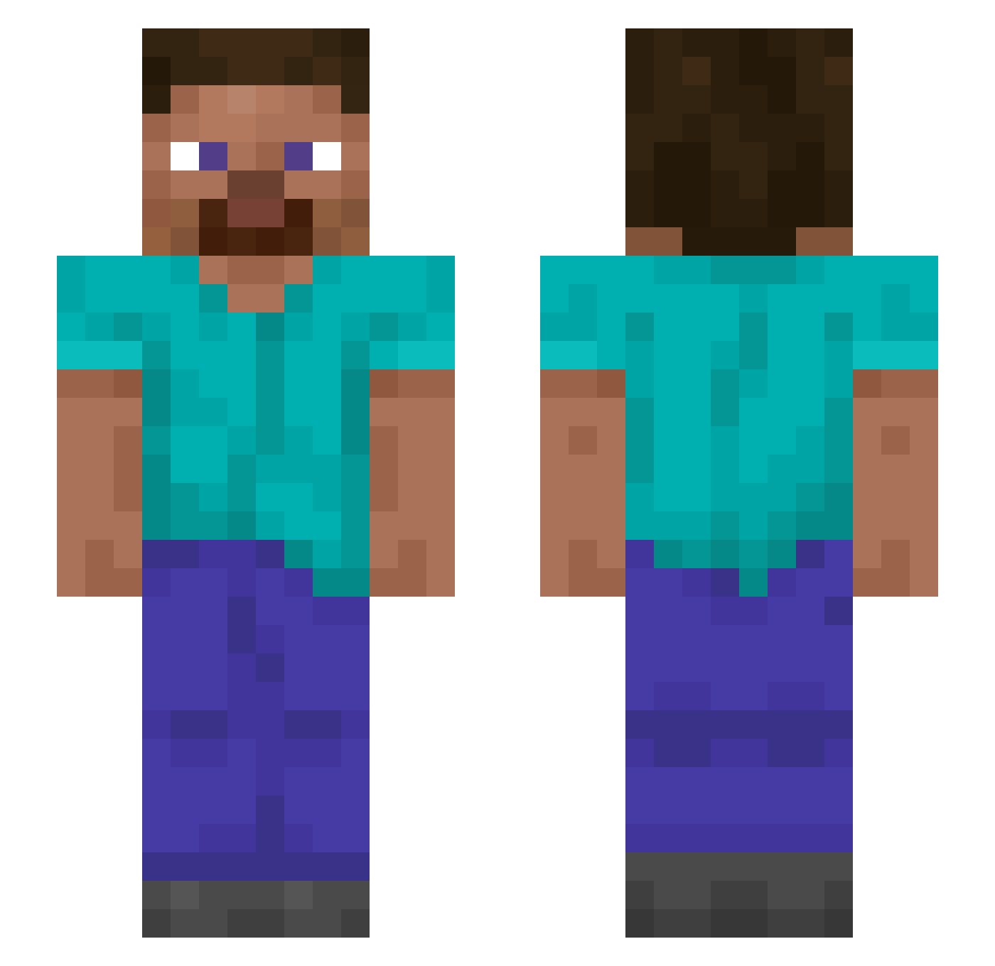 Abby Minecraft skin, front and back view