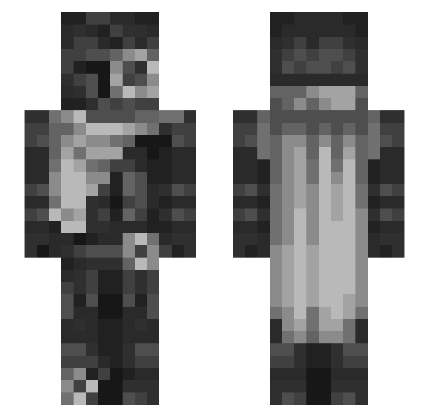 Certilol Minecraft skin, front and back view