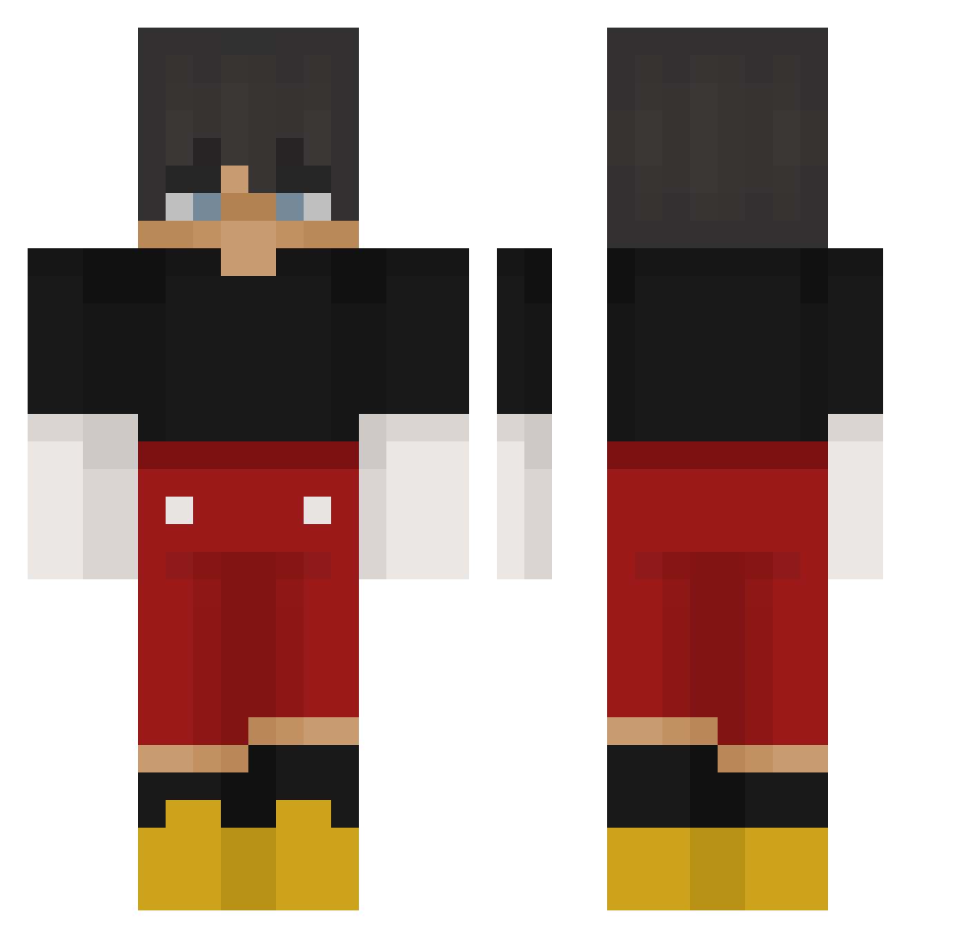 Snoopy_OwO Minecraft skin, front and back view